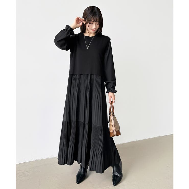 ベスト付きワンピース プリーツワンピース ロングワンピース | COCOMOMO | 詳細画像72 