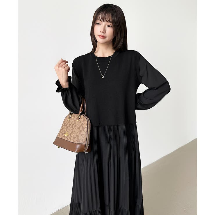 ベスト付きワンピース プリーツワンピース ロングワンピース | COCOMOMO | 詳細画像74 