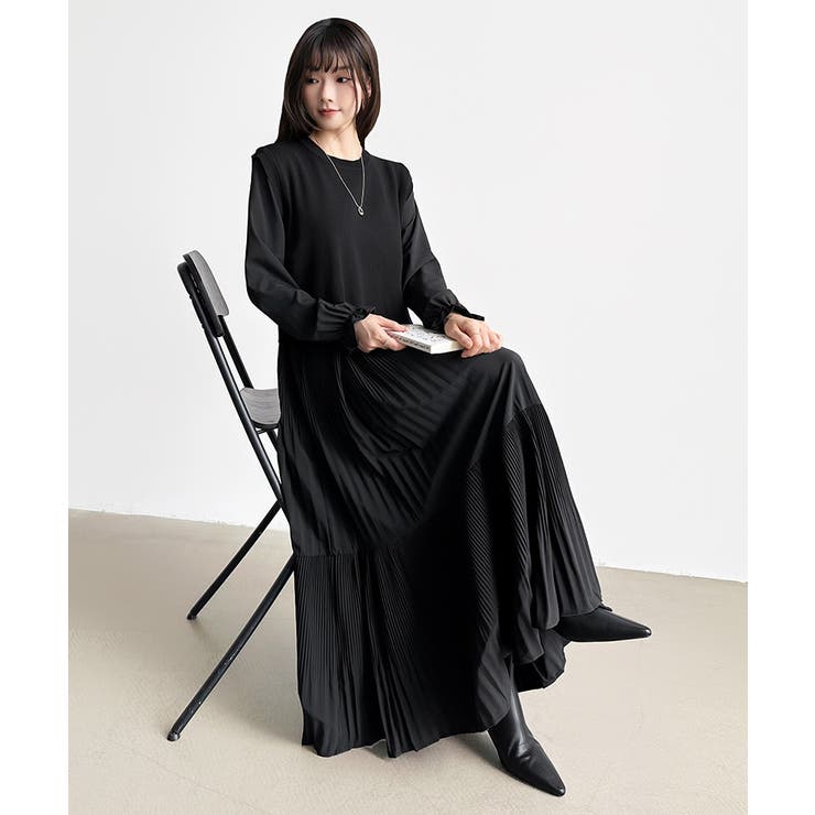 ベスト付きワンピース プリーツワンピース ロングワンピース | COCOMOMO | 詳細画像78 