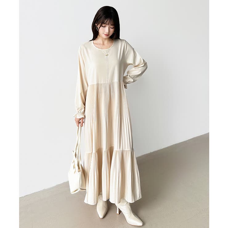 ベスト付きワンピース プリーツワンピース ロングワンピース | COCOMOMO | 詳細画像53 
