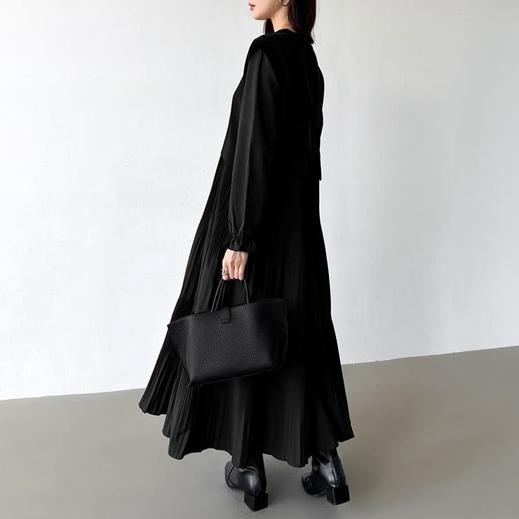 ベスト付きワンピース プリーツワンピース ロングワンピース | COCOMOMO | 詳細画像24 