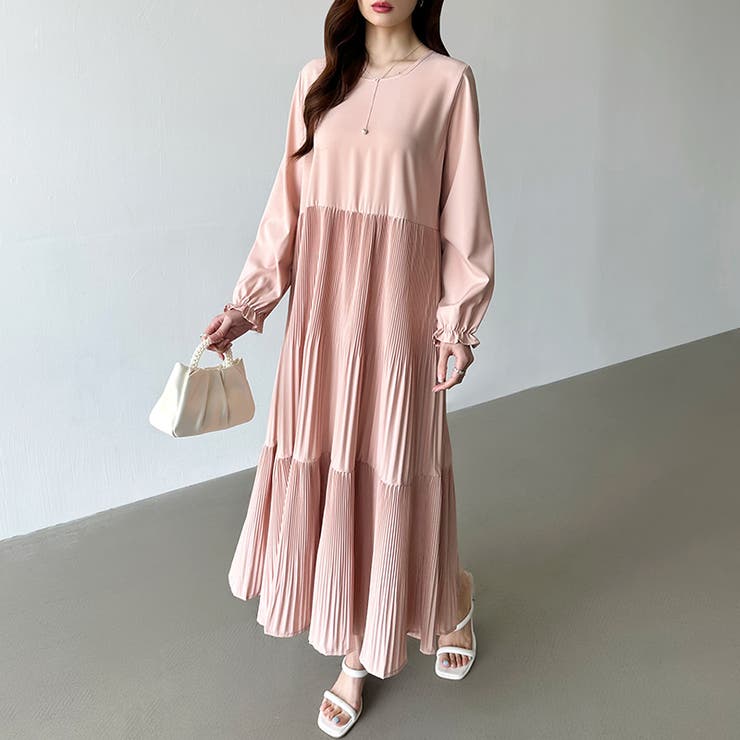 ベスト付きワンピース プリーツワンピース ロングワンピース | COCOMOMO | 詳細画像35 