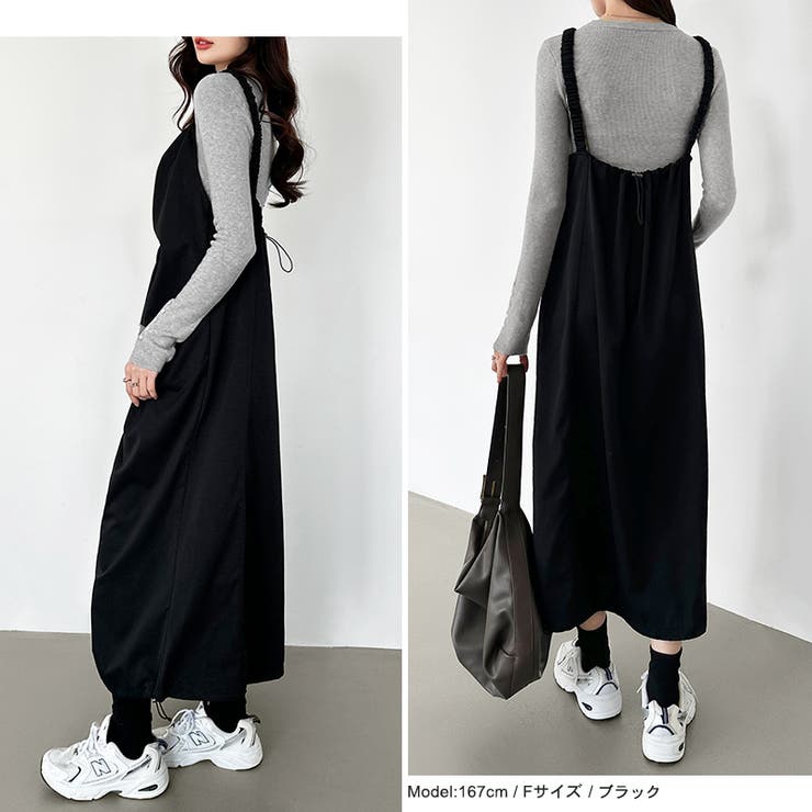 ワンピース ギャザーキャミワンピース カーゴジャンスカ[品番