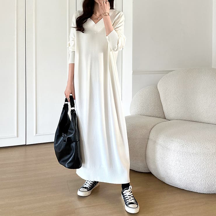 選べる2丈 Vネックワンピース ロングワンピース | COCOMOMO | 詳細画像14 