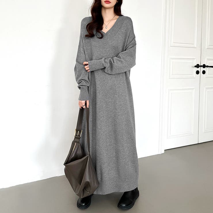 選べる2丈 Vネックワンピース ロングワンピース | COCOMOMO | 詳細画像2 