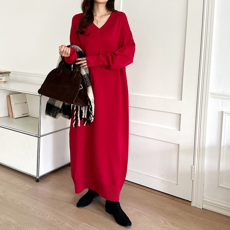 選べる2丈 Vネックワンピース ロングワンピース | COCOMOMO | 詳細画像20 