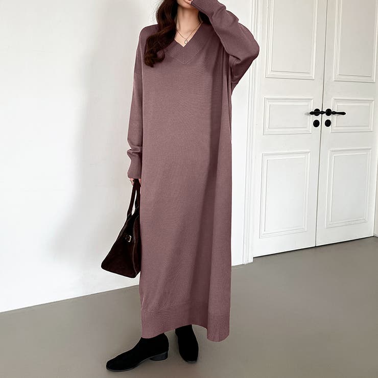 選べる2丈 Vネックワンピース ロングワンピース | COCOMOMO | 詳細画像32 