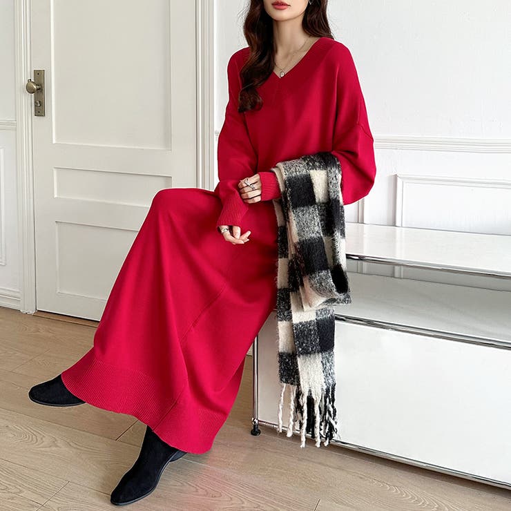 選べる2丈 Vネックワンピース ロングワンピース | COCOMOMO | 詳細画像21 