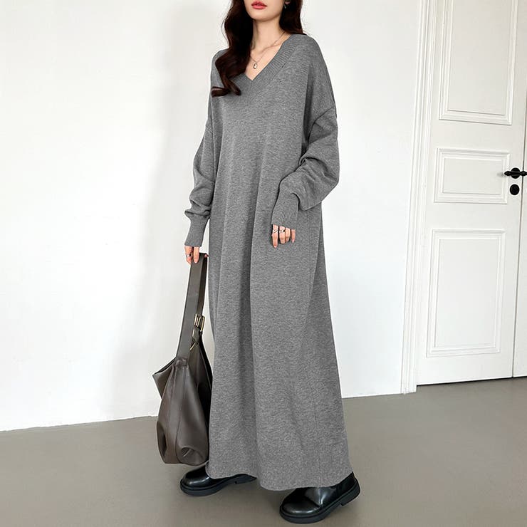 選べる2丈 Vネックワンピース ロングワンピース | COCOMOMO | 詳細画像3 