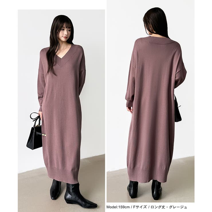 選べる2丈 Vネックワンピース ロングワンピース | COCOMOMO | 詳細画像42 