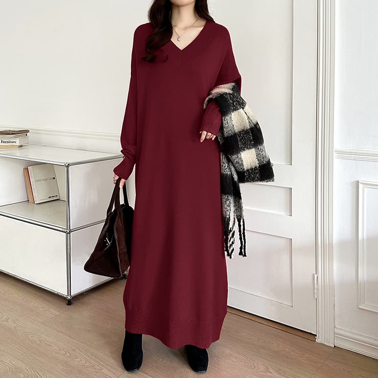 選べる2丈 Vネックワンピース ロングワンピース | COCOMOMO | 詳細画像34 