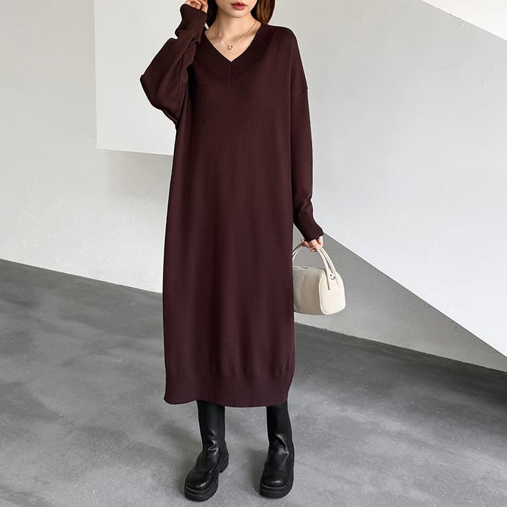 新色登場 Vネックワンピース ロングワンピース | COCOMOMO | 詳細画像69 