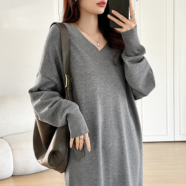 選べる2丈 Vネックワンピース ロングワンピース | COCOMOMO | 詳細画像7 