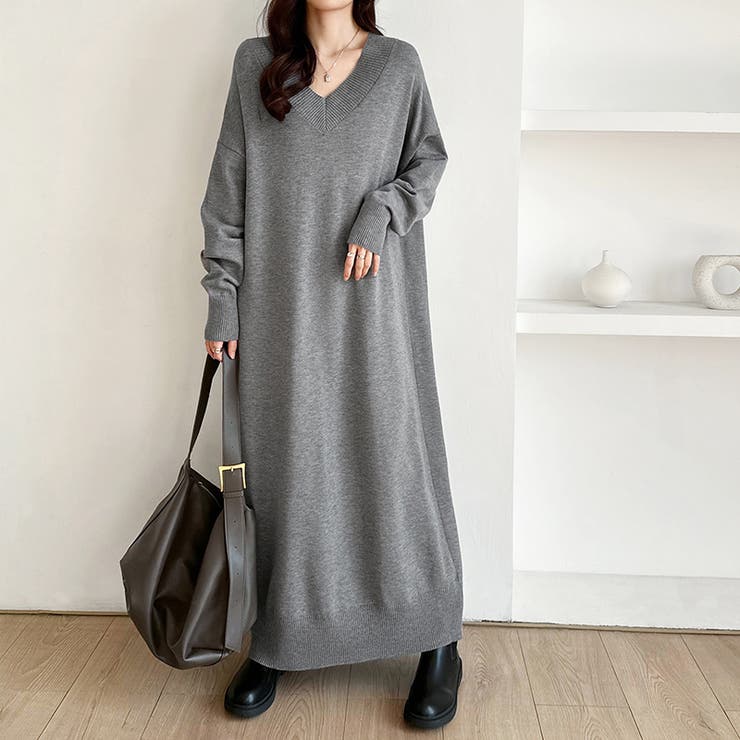 選べる2丈 Vネックワンピース ロングワンピース | COCOMOMO | 詳細画像8 