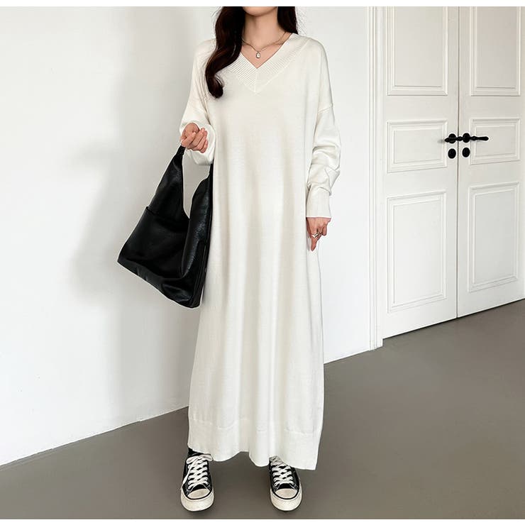 選べる2丈 Vネックワンピース ロングワンピース | COCOMOMO | 詳細画像9 