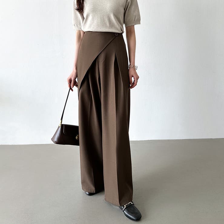 楽天市場】≪特別price≫ハイウエストタックワイドパンツ