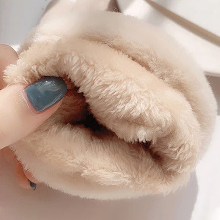 かこたん専用エコファーイヤーマフ&手袋 ふわふわあったか ファー手袋 スマホ対応[品番：COCW0006254