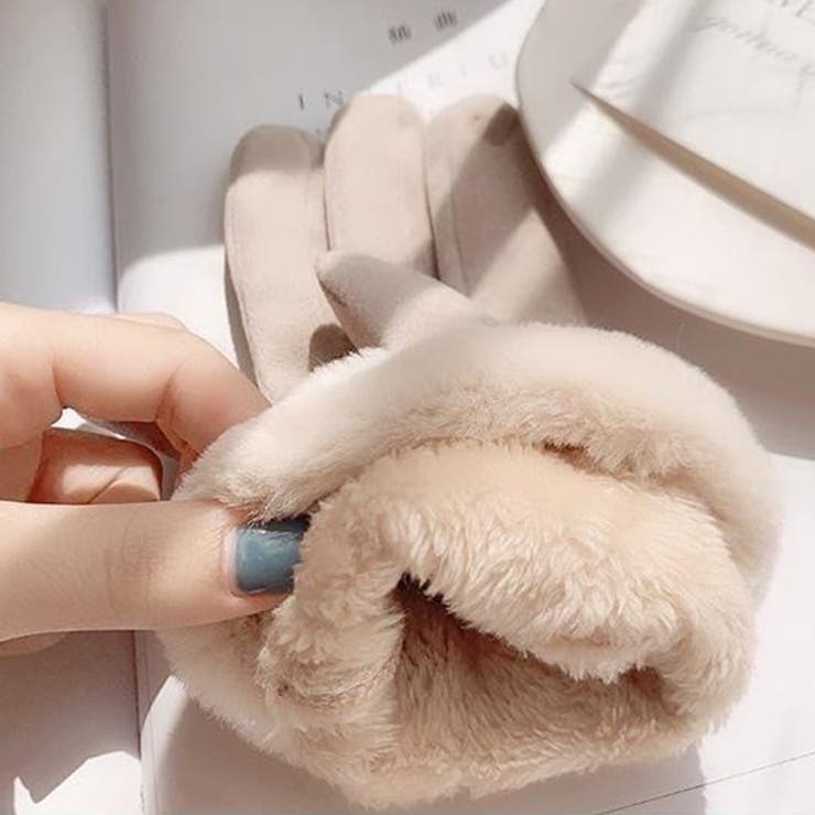 ふわふわあったか ファー手袋 スマホ対応[品番：COCW0006254