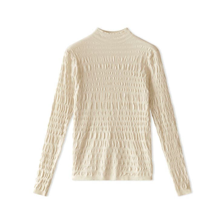 ギャザーニット ハイネック シャーリングニット | COCOMOMO | 詳細画像28 