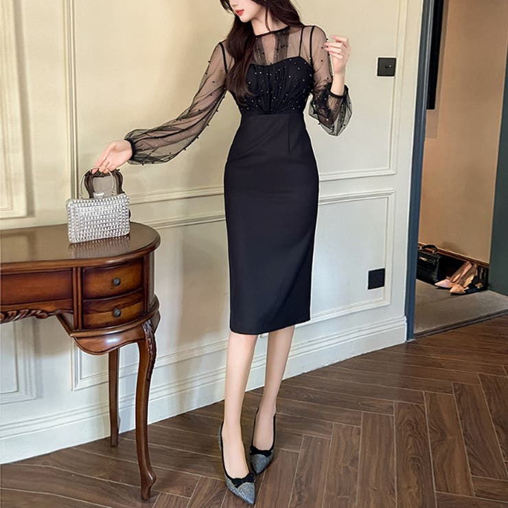 パーティードレス 結婚式 パーティーワンピース[品番