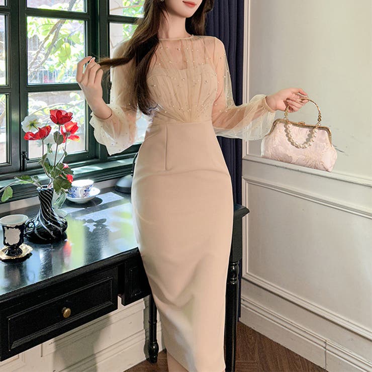 パーティードレス 結婚式 パーティーワンピース[品番