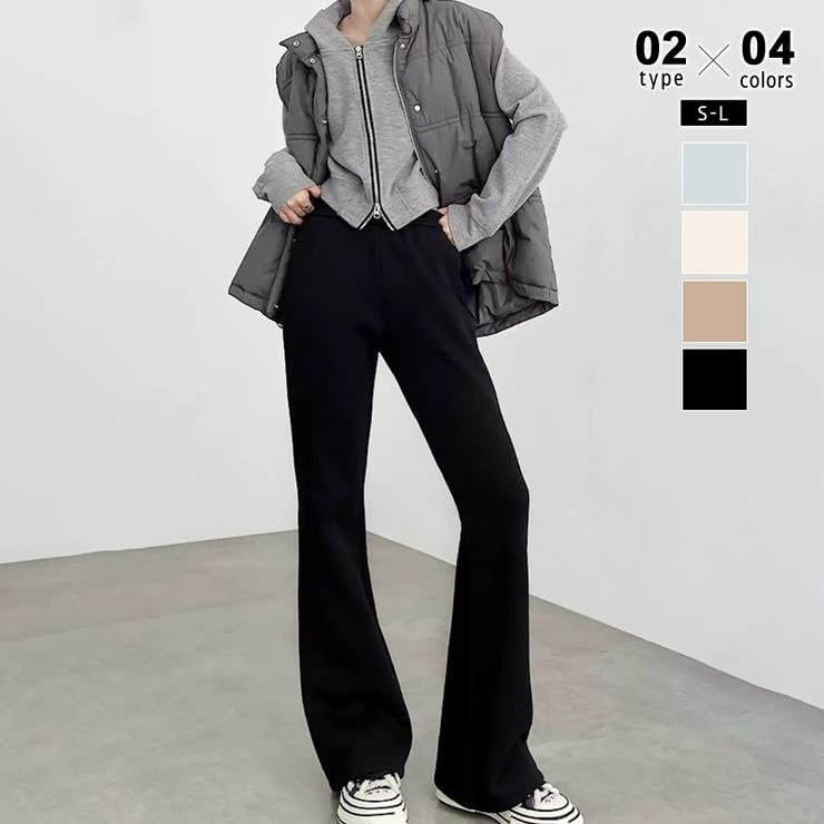 楽革命」疲れない美フレア フレアパンツ スウェットパンツ[品番