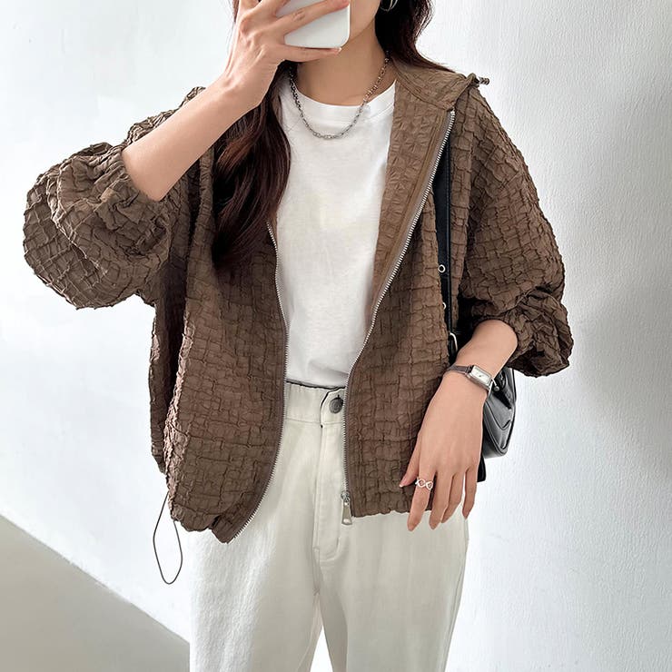 ふくれジャガード ブルゾン ライトアウター | COCOMOMO | 詳細画像1 