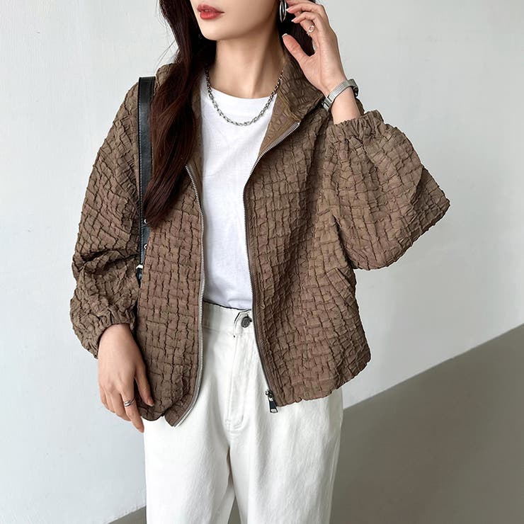 ふくれジャガード ブルゾン ライトアウター | COCOMOMO | 詳細画像2 