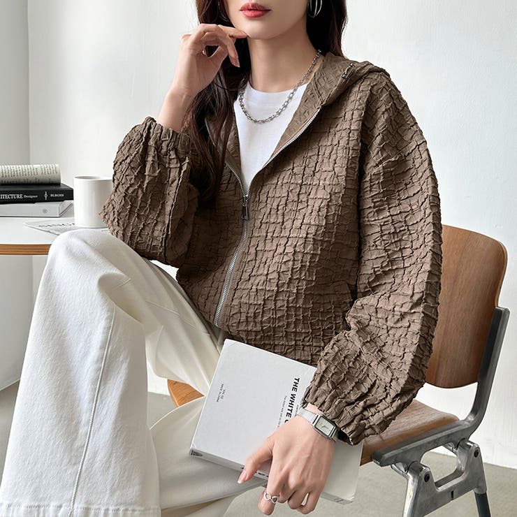 ふくれジャガード ブルゾン ライトアウター | COCOMOMO | 詳細画像3 