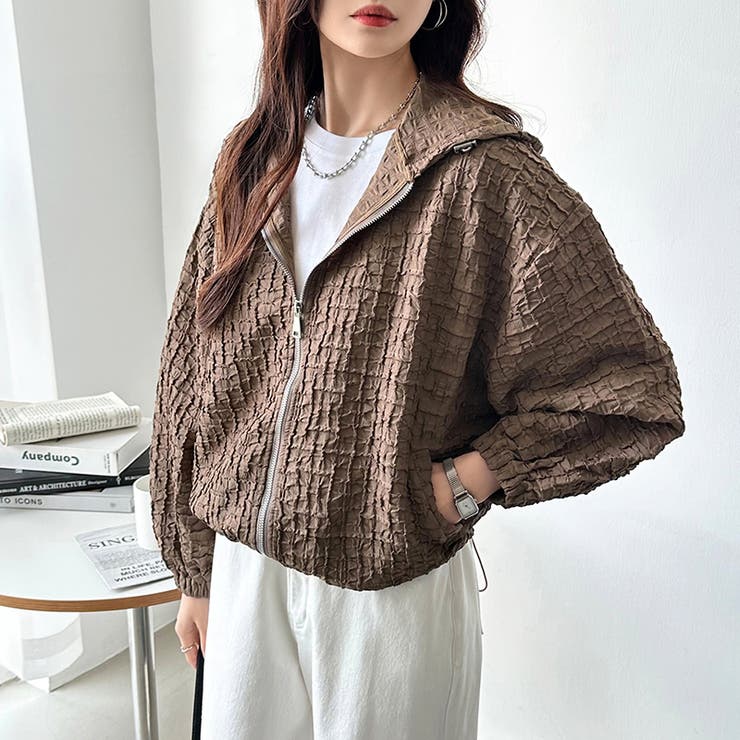 ふくれジャガード ブルゾン ライトアウター | COCOMOMO | 詳細画像6 