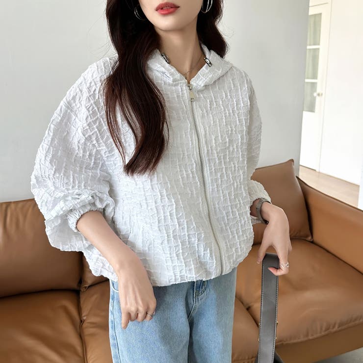 ふくれジャガード ブルゾン ライトアウター | COCOMOMO | 詳細画像10 