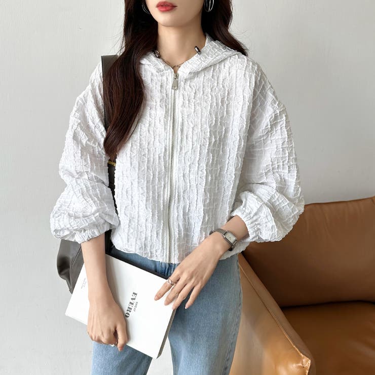 ふくれジャガード ブルゾン ライトアウター | COCOMOMO | 詳細画像12 