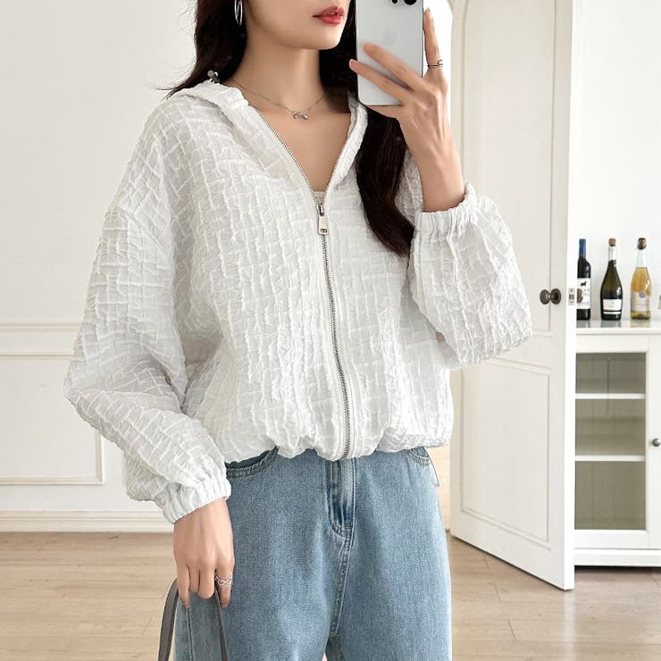 ふくれジャガード ブルゾン ライトアウター | COCOMOMO | 詳細画像13 