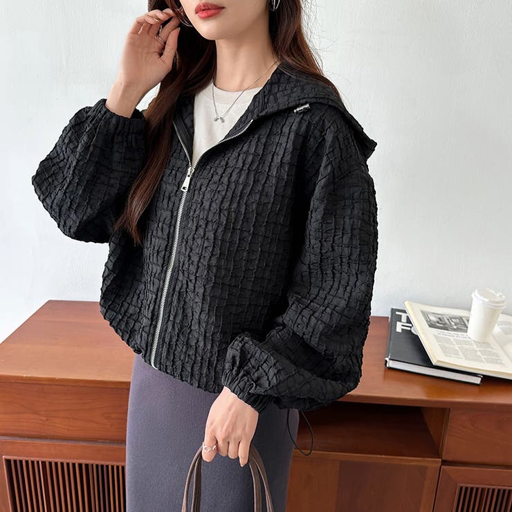 ふくれジャガード ブルゾン ライトアウター | COCOMOMO | 詳細画像19 