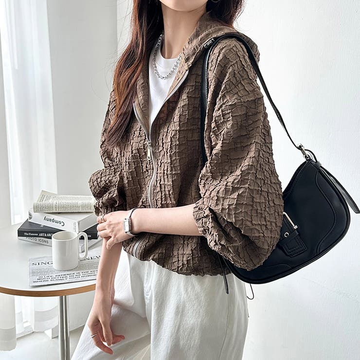 ふくれジャガード ブルゾン ライトアウター | COCOMOMO | 詳細画像7 