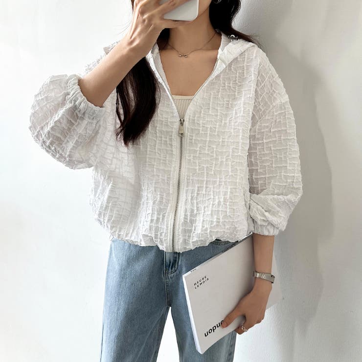 ふくれジャガード ブルゾン ライトアウター | COCOMOMO | 詳細画像8 