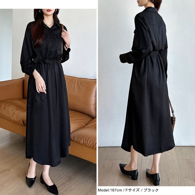 シャツワンピース きれいめワンピース オフィスカジュアル | COCOMOMO | 詳細画像11 