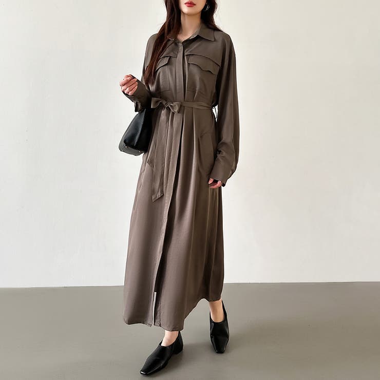 シャツワンピース きれいめワンピース オフィスカジュアル | COCOMOMO | 詳細画像16 