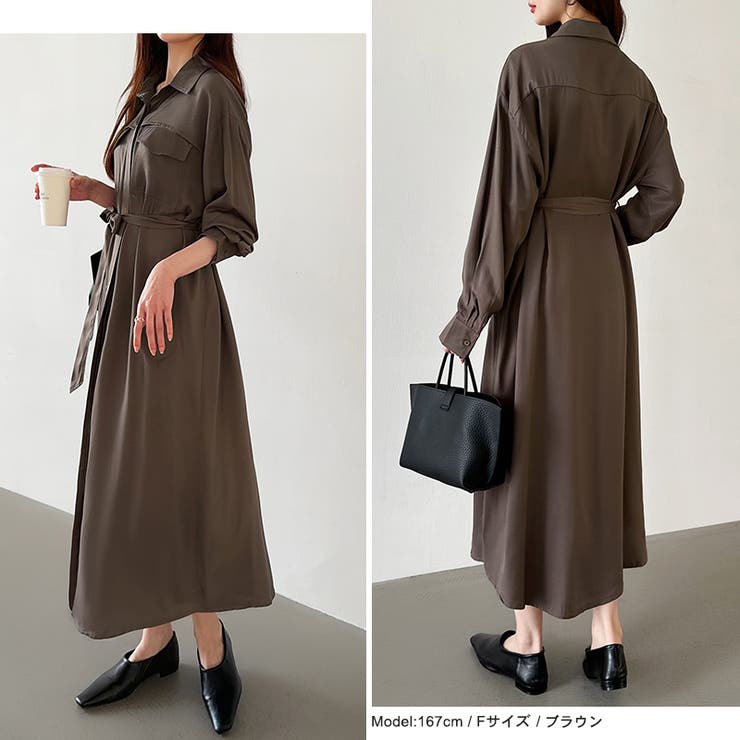 シャツワンピース きれいめワンピース オフィスカジュアル | COCOMOMO | 詳細画像17 