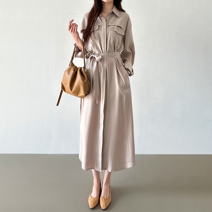 シャツワンピース きれいめワンピース オフィスカジュアル | COCOMOMO | 詳細画像2 