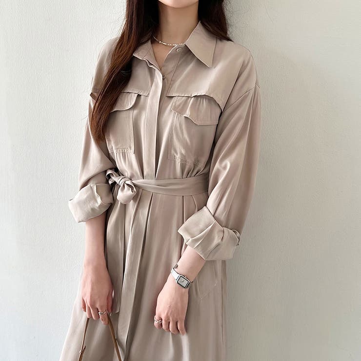 シャツワンピース きれいめワンピース オフィスカジュアル | COCOMOMO | 詳細画像4 