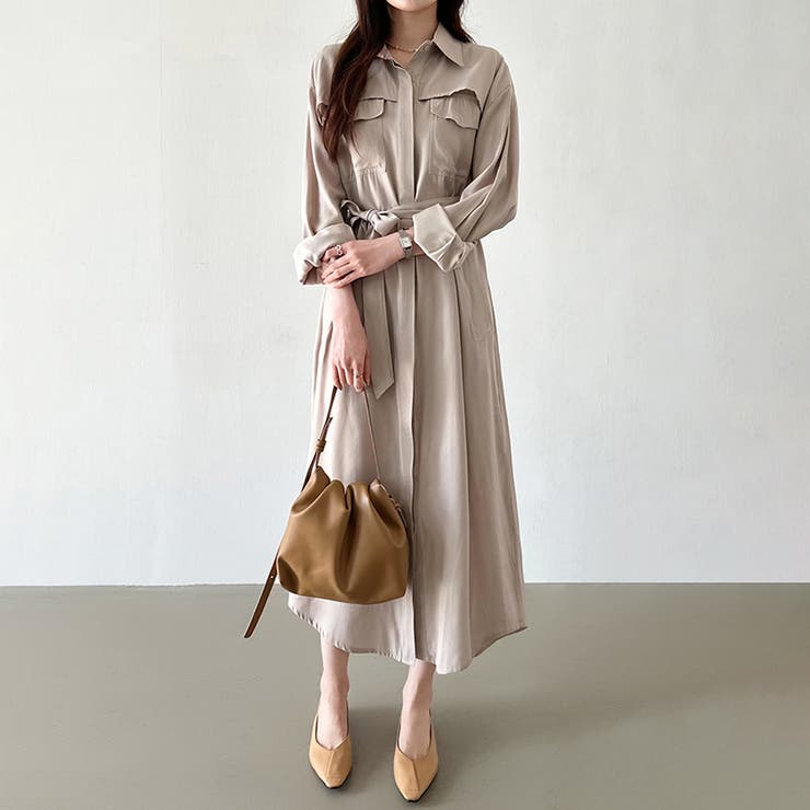 シャツワンピース きれいめワンピース オフィスカジュアル | COCOMOMO | 詳細画像6 