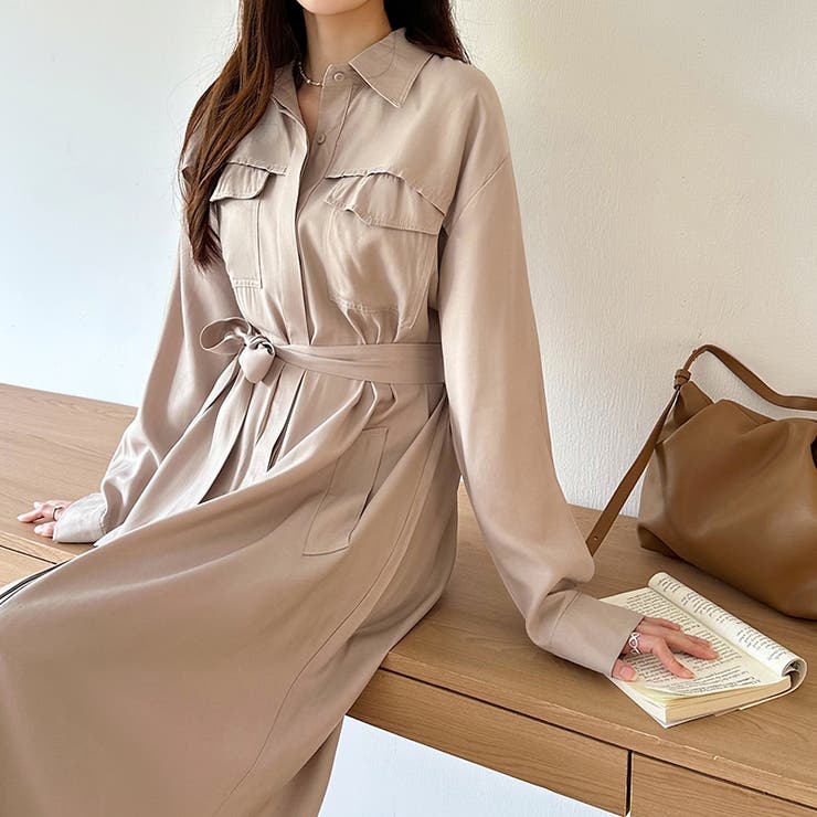 シャツワンピース きれいめワンピース オフィスカジュアル | COCOMOMO | 詳細画像7 