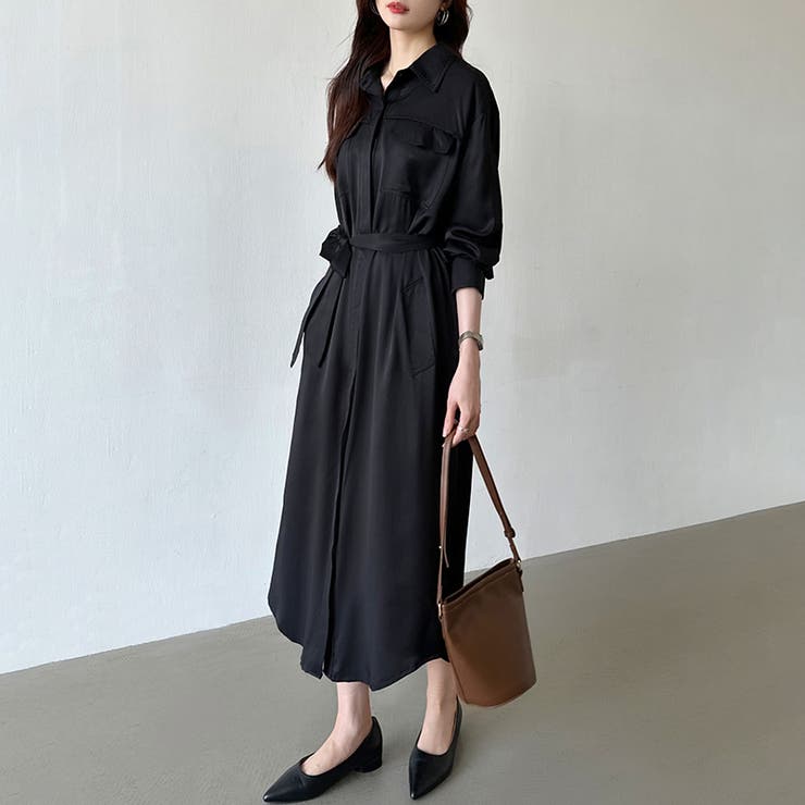 シャツワンピース きれいめワンピース オフィスカジュアル | COCOMOMO | 詳細画像9 