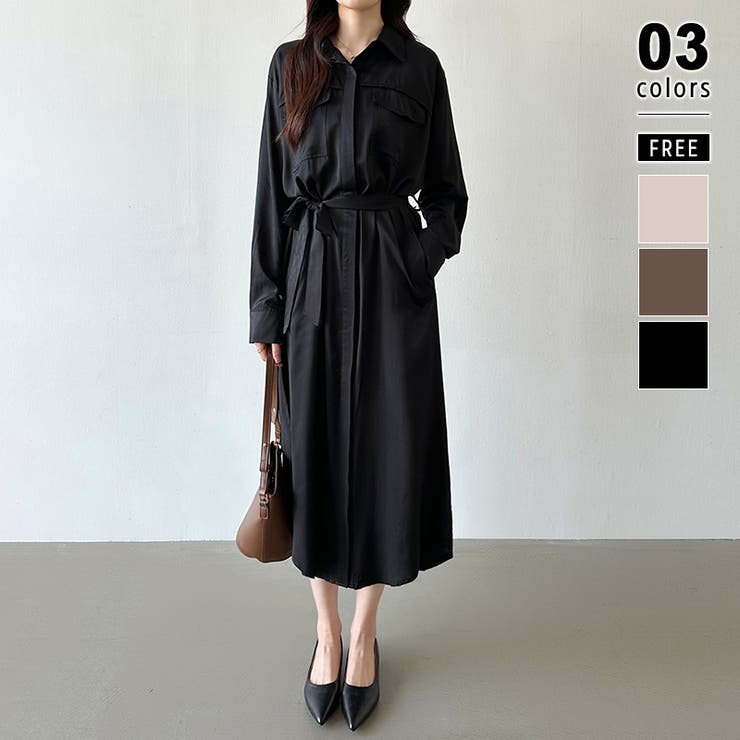 シャツワンピース きれいめワンピース オフィスカジュアル[品番