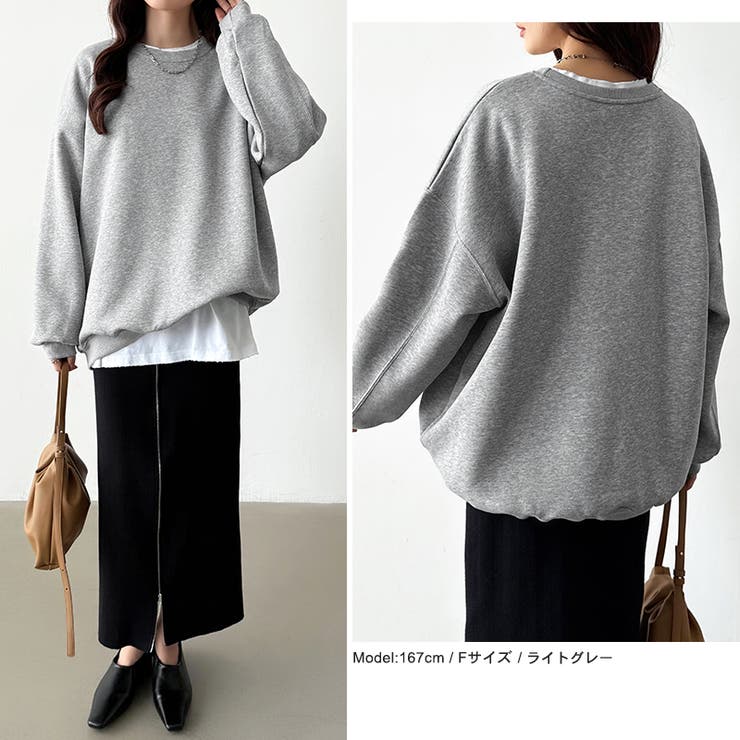 ゆるっとオーバーサイズ スウェット ボリューム袖トレーナー | COCOMOMO | 詳細画像12 
