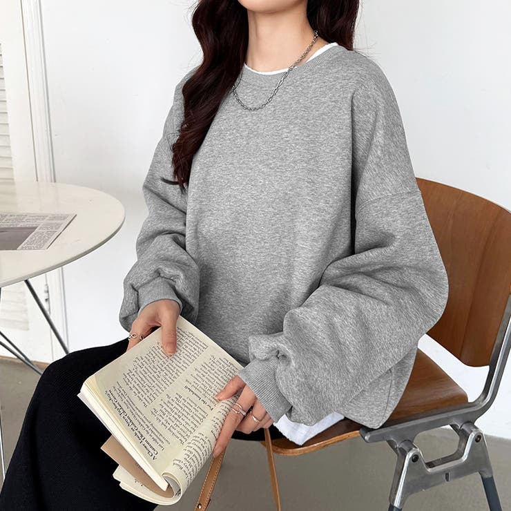 ゆるっとオーバーサイズ スウェット ボリューム袖トレーナー | COCOMOMO | 詳細画像13 