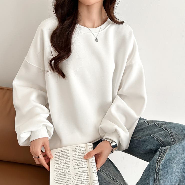 ゆるっとオーバーサイズ スウェット ボリューム袖トレーナー | COCOMOMO | 詳細画像16 