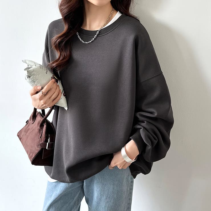 ゆるっとオーバーサイズ スウェット ボリューム袖トレーナー | COCOMOMO | 詳細画像4 