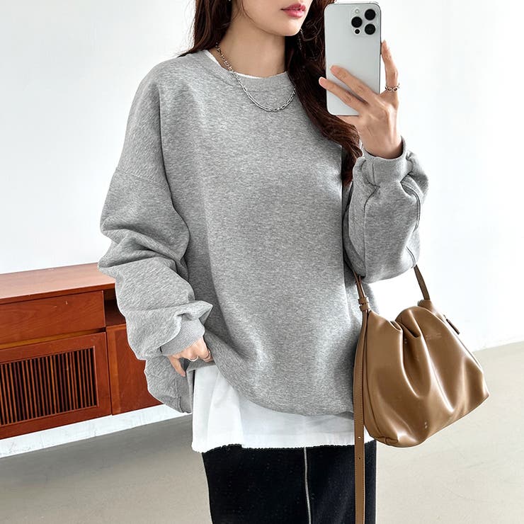 ゆるっとオーバーサイズ スウェット ボリューム袖トレーナー | COCOMOMO | 詳細画像9 